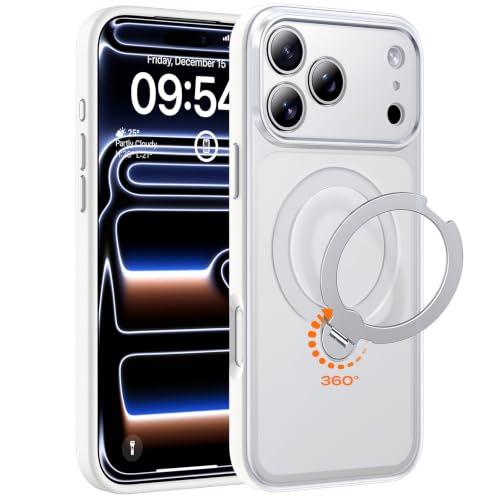 TOCOL for iPhone 17 Pro Max Case with 360° Magnetic Stand, White