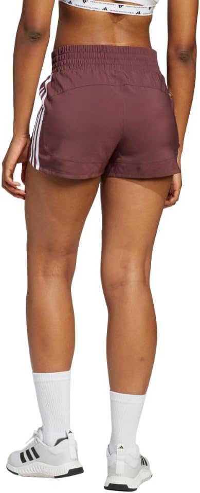 adidas Womens Pacer Training 3-Stripes Woven High-Rise Shorts - Image 3