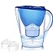 NAMENLOS 10 Coupes Filtre à Eau Jug avec 2 filtres 2,8 L à pH élevé ionisée Filtré Pitcher Eau purifiée et élimine Les métaux durs, Plomb, fluorure, Chlore de l'eau,A
