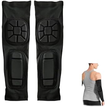 Padded Arm Guards 2 Pack Sports Volleyball Football Basketball Elbow and Forearm Protection with Anti-slip Design UV Protection Multiple Sizes