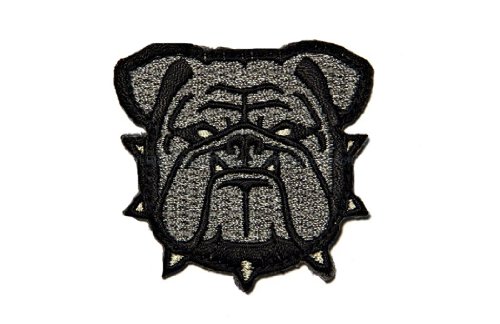 Patch grande de cabeça de buldogue de macaco da Mil-Spec, Cinza, Regular