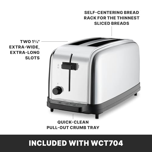 Waring Commercial 4-Slice 2-Slot Toaster, Professional Light-Duty Pop-Up Bread Toaster, Extra-Long Slots, with Defrost Function for Commercial Kitchens, 120V WCT704 by Waring - Image 5