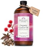 HERITAGE STORE USDA Organic Castor Oil, Cold Pressed, 32 fl oz
