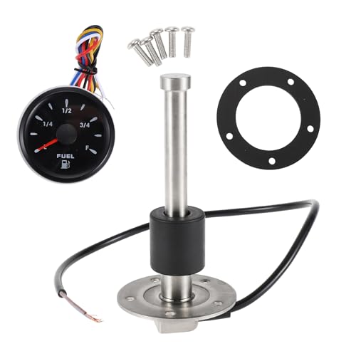 RATCHROLL 1set Fuel Sending Unit and Gauge Kit 125mm Length Boat Fuel Sending Unit Marine Fuel Sender Unit Black Silver Tone Metal 240-33 Ohm