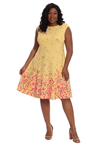Image of London Times Womens Dresses Cap Sleeve Fit and Flare - Elegant Summer Cocktail Graduation Garden Party Wedding Guest Dress