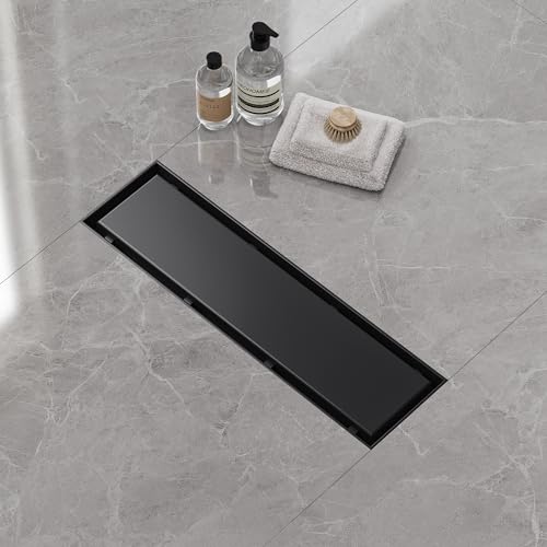 Neodrain 12 in matte black linear shower drain
