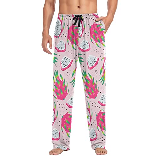 Dragon Fruits Pajama Pants Tropical Men's Pajama Bottoms Lounge Sleepwear PJs Casual Lightweight Sleep Pants M4