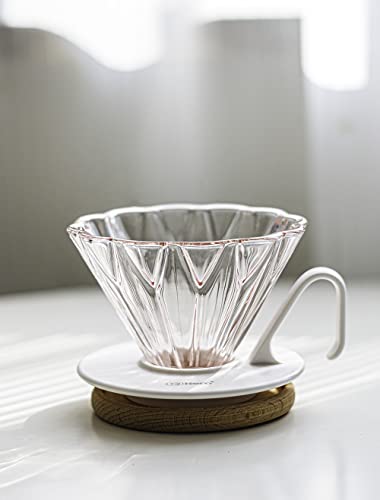 Hero Petal Glass Coffee Dripper V60 Barista Pour Over Hand Drip Brewer Pink #TOP6