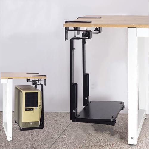 Inner Hanging Heavy Duty Under Desk PC Mount, Adjustable Computer Case Holder with Protective Pads, Excellent Air Circulation Up to 66lbs