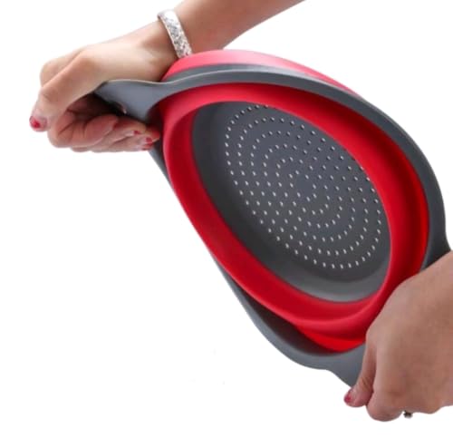 Escorredor de Alimentos Retrátil Dobrável em Silicone Multiuso Escorredor Macarrão Salada Arroz Frut