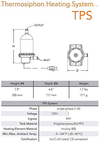 Thunder Parts ***Original*** Hotstart Tps101Gt10-000 Engine Coolant Preheater | 1000 Watts 120V 8.4A | On: 100°F (38°C) – Off 120°F (49°C) | 1 Year Warranty! #TOP3