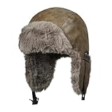 CLAPE Chapkas Faux Cuir Bonnets de Trappeur Ushanka Cache Oreille Homme Chapka Russe Femme Ski OliveBrown PL2508