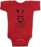 BeeGeeTees Como Se Llama Funny Baby Bodysuit Romper Unique Hipster Gift (Red, 12 Months)