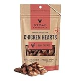 Vital Essentials Chicken Hearts Dog Treats, 1.9 oz | Freeze-Dried Raw | Single Ingredient | Premium Quality High Protein Training Treats | Grain Free, Gluten Free, Filler Free