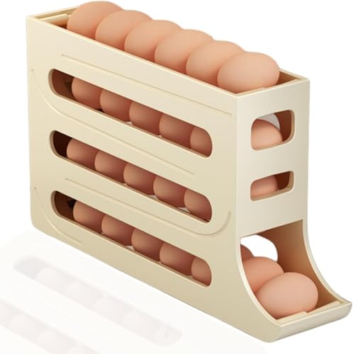 Suporte Bege Para Ovos 4 Andares Capacidade 30 Organizador