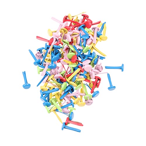 ERINGOGO 120Pcs Alloy Claw Brads for Crafts Two Legged Fasteners for Scrapbooking Greeting Cards Photo Albums and Creative Projects