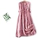 Ceboyel Women Bohemian Cotton Linen Dresses 3/4 Sleeve Maxi Long Dress Plain Classic Dresses Trendy Boho Dresses with Belt 2023 Casual Dresses for Teens Summer Pink x