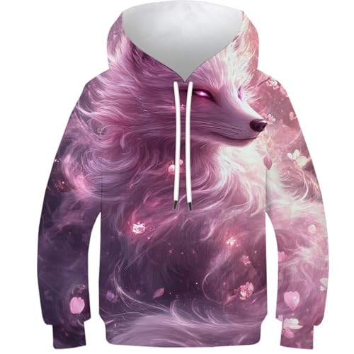Sweat à capuche fille garçon motif renard cadeau ado unique