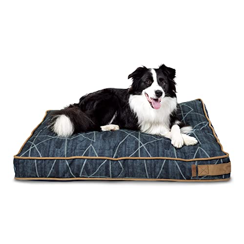 Bark And Slumber Abstract Bailey Blue Medium Plush Lounger Dog Bed #TOP26