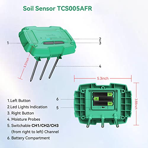 Rainpoint Bluetooth Soil Moisture Temperature Test Kit, 2-In-1 Plant Soil Test Kit, Digital Soil Hygrometer Sensor For Gardening, Indoor & Outdoor Plants(Only Bluetooth, Not Controlled By App) #TOP7