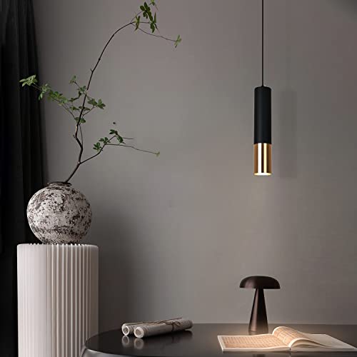 Puupa Black And Gold Pendant Light Fixture, Modern Kitchen Island Light Fixture, Adjustable Focus Mini Pendant Light For Living Room Bedroom Bathroom (1 Pack) #TOP5