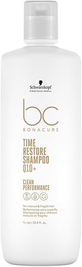 Schwarzkopf Professional Bonacure Time Restore Shampoo with Q10+ | For Mature Hair | 1000ml