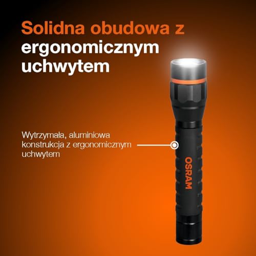OSRAM LEDinspect TORCH 350 ESSENTIAL, funkcja zoom, jasność 350lm, 6500K, 3 tryby światła, latarka inspekcyjna LED