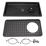 DIBTSA Glass Rinser, Stainless Steel Espresso Cup Pitcher Rinser Countertop Sink with Spray,Drain an