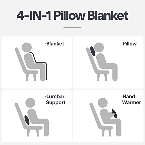 Eighteentek Travel Blanket And Pillow 4-In-1 Camping Airplane Flight Car Combo Set Compact Soft Warm Fleece #TOP1