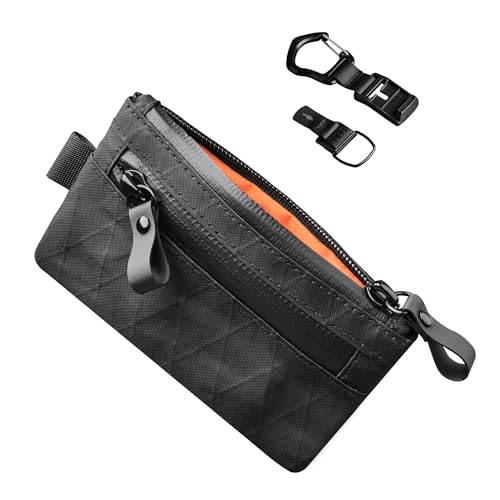 ALPAKA Zip Pouch and HUB Carabiner(L) - RFID-Blocking Small Cash and Card Zip Wallet; Quick Release Keychain with Magnetic Belt Clip - EDC Carabiner for Keys - Tactical Gear & Backpack Accessories