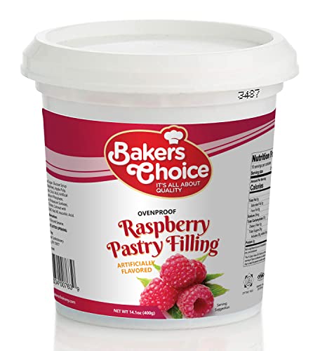 Raspberry Jam - 14 Oz. - Premium Pastry Filling And Fruit Spread - Oven Proof Raspberry Jelly Jams And Preserves For Baking, And Spreading - Dairy Free, Kosher - By Baker’s Choice