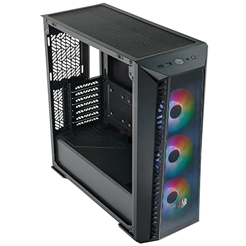Image of Cooler Master MB520 Mesh Computer Case - Black | 360mm Radiator Support | 3 x 120mm ARGB Fans Pre-Installed | Type C Connector | Removable Top Panel | High Airflow Cabinet | PWM & ARGB Hub Included