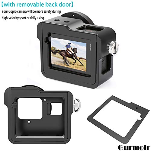 Gurmoir Aluminum Alloy Frame Housing Case for Gopro Hero 7/6/5 Black/Hero(2018), Protective Video Cage Side Open Shell with 52mm UV Filter and Back Door, Rock Solid and Heat Dissipation - Thumbnail 2