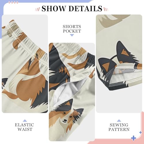 ZZXXB Collie Print Boys Long Pants Soft Trousers Elastic Waist Kids Lounge Bottoms with Pockets S-XL4