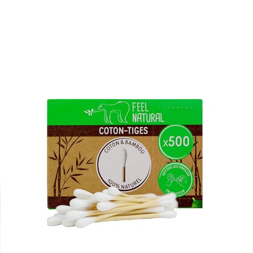 FEEL NATURAL - Caja de 500 bastones, color blanco