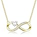 CERSLIMO Unendlichkeitszeichen Kette Gold Halskette Infinity Herz Zirkonia Schmuck Geschenke Muttertag Geburtstag Weihnachten Valentinstag Weihnachtstag f&uuml;r Freundin M&auml;dchen Mama