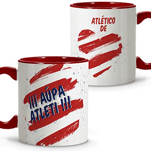 LolaPix Taza Atlético Madrid. Tazas Originales para Regalar. Taza Desayuno fútbol. Taza de cerámica 330ml. Varios diseños.