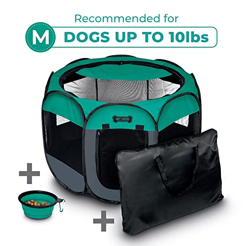 Ruff 'n Ruffus Portable Foldable Pet Playpen + Free Carrying Case + Free Travel Bowl | Available in 3 Sizes Indoor… - Image 3