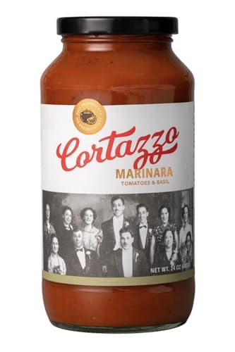 Cortazzo Marinara Sauce - Tomato & Basil Pasta Sauce | Tomato Sauce Made with Fresh & All-Natural Ingredients | Non GMO, Vegan, Gluten Free