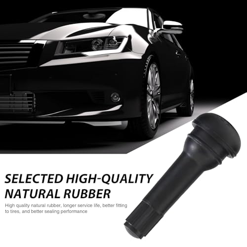 Image of ijuicy 5 PCS Car TR414 Tire Valve Stems, Pure Copper Bbody Anti-Rust Tubeless Valve Stems, Rubber Snap-in Tire Valve, Universal for Tubeless 0.45 Inches Rim Holes on Standard Vehicle Tires (Black)