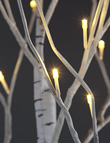 Image of LIGHTSHARE 8 Feet 132L LED Birch Tree Lights, Warm White, for Holiday Party and Christmas Decoration, Indoor and Outdoor Use