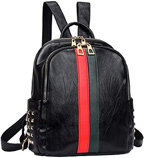 Mynos Fashion Backpack Bag Purse For Women Leather Mini Rucksack Zipper Travel Daypack