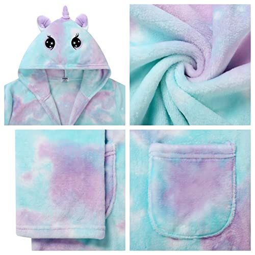 V.&Grin Girls Fleece Robe, Unicorn Cat Hooded Plush Soft Bathrobe Gifts For Girls 3-14 Years(Candy Unicorn 7-8) #TOP5