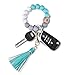 Llavero, Llavero Encanto Borla, Llavero Encantos, Colgante de Llavero de Borlas Coche para Hombres y Mujeres Hilloly Llavero de Cuentas Llavero Pulsera
