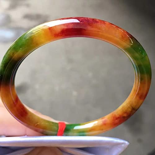 Bracelet en jade pour femme jonc rond en jade jaune élégant de 58 mm