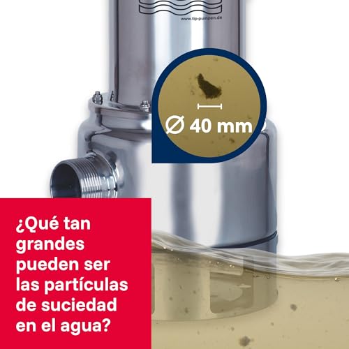 Miniatura 9 de T.I.P. 30072 Bomba De Inmersión Para Aguas Residuales Extrema 300 10 Pro Con Rueda De Impulsión De Acero Inoxidable