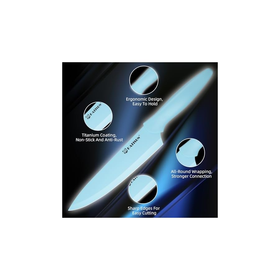 Kitchen-Knife-Set-with-Guards-13-Piece-Blue-Non-Stick-Stainless-Steel-Boxed-Knives-Set-Anti-Rust-and-Dishwasher-Safe-6-Knives-with-6-Blade-Covers-and-Kitchen-Shears Kitchen Knife Set with Guards, 13 Piece Blue Non-Stick Stainless Steel Boxed Knives Set, Anti-Rust and Dishwasher Safe, 6 Knives with 6 Blade Covers and Kitchen Shears