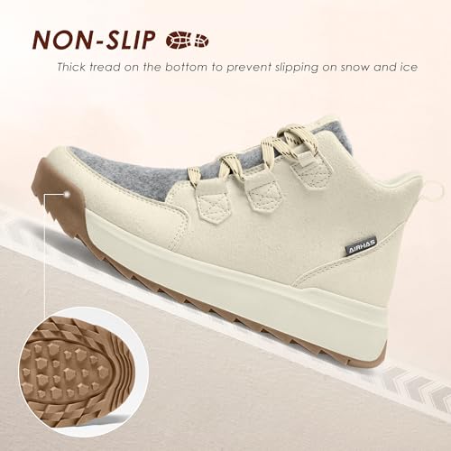 Image of AIRHAS Women's Winter Warm Snow Boots for Women Comfortable Water-Resistant Womens Ankle Boots Fashion Booties