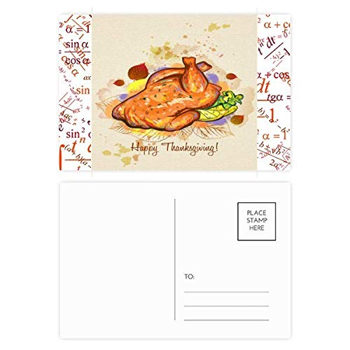 Jeu de cartes postales Turquie de Thanksgiving pour message de remerciement coloré