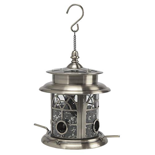 Solar Bird Feeder for Outdoors Hanging Lantern, Waterproof Backyard Décor for Bird Lovers, Arch...
